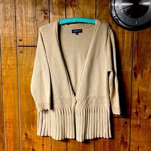 100% cotton Jones new York signature woman 1X cardigan sweater, one button.
